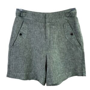 Athleta Women’s Green 100% Linen Voyager‎ Shorts Sz 4